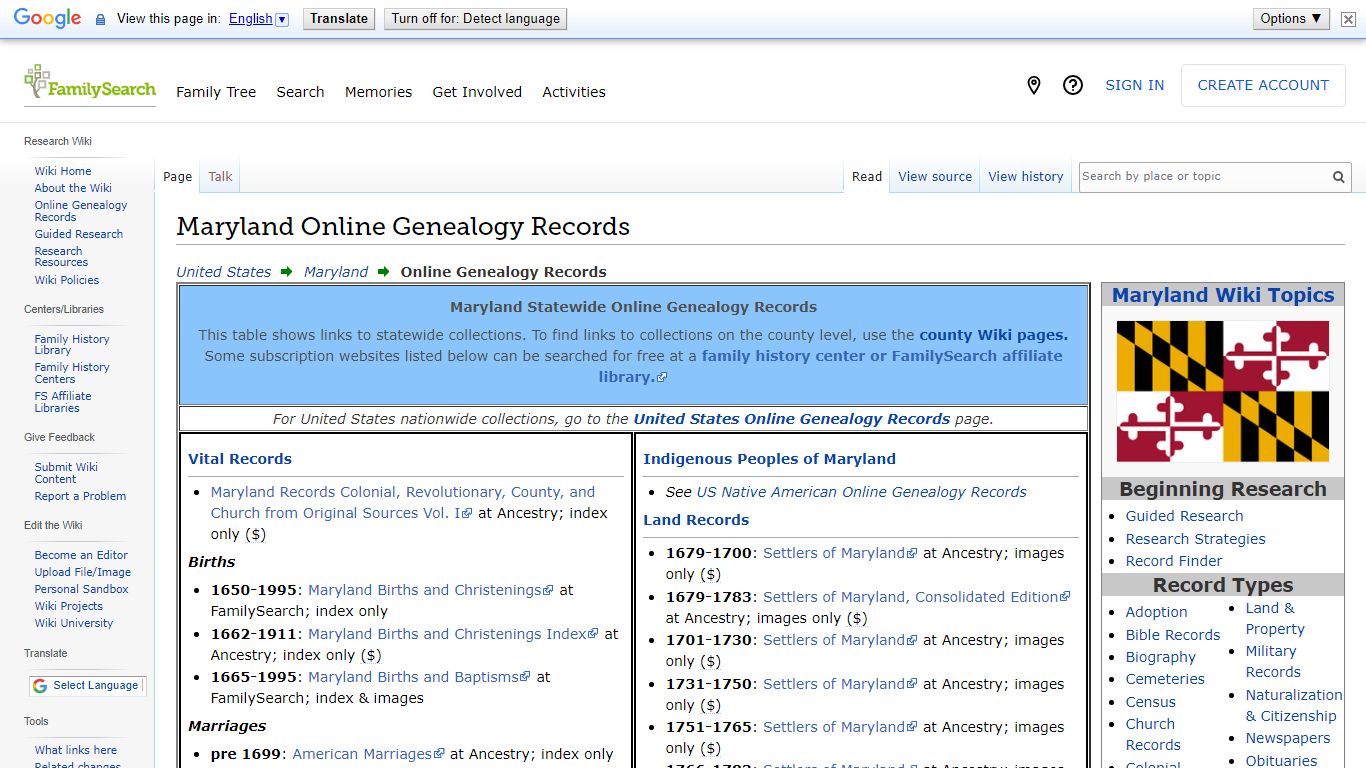 Maryland Online Genealogy Records • FamilySearch